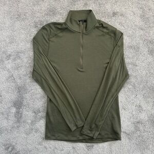 Icebreaker Merino 260 Quarter Zip Mens M Green Base Layer Long Sleeve Top